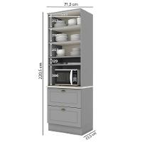 Torre Quente 2 Portas 2 Gav 72 Cm C350 Americana Cinza Calcare Henn - 3