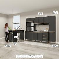 Cozinha Modulada Com Bancada E Torre Quente 5pçs Menu Móveis Preto