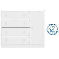 Cômoda Sapateira Infantil 1 Porta 4 Gavetas Doce Mel Rosa