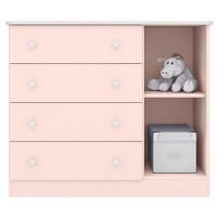 Cômoda Sapateira Infantil 1 Porta 4 Gavetas Doce Mel Rosa - 5