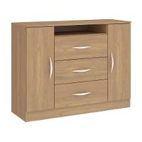 Cômoda Para Quarto Casal 3 Gvts 2 Pts Carvalho Menu Móveis Carvalho - 1