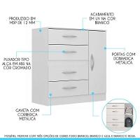 Cômoda Com 4 Gavetas 90x93cm Mdp Menu Móveis Branco - 2