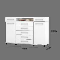 Cômoda 7 Gavetas 2 Portas 1 Cabideiro 1 Nicho Com Rodizios Mônaco Branco - 5