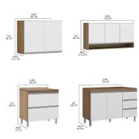 Cozinha Compacta Balcão Pia Cooktop Sabrina 4pçs Menu Móveis Branco Avelã - 4