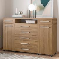 Cômoda 7 Gavetas 2 Portas 1 Cabideiro 1 Nicho Com Rodizios Mônaco Amendola Touch - 1