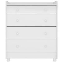 Cômoda Com Trocador Infantil 4 Gavetas E Pés Doce Mel Branco - 1