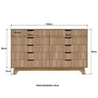 Cômoda 10 Gavetas 160cm Alice - Natural - 3