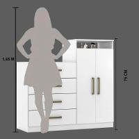 Cômoda 4 Gavetas 2 Portas 1 Nicho Latida Branco - 3