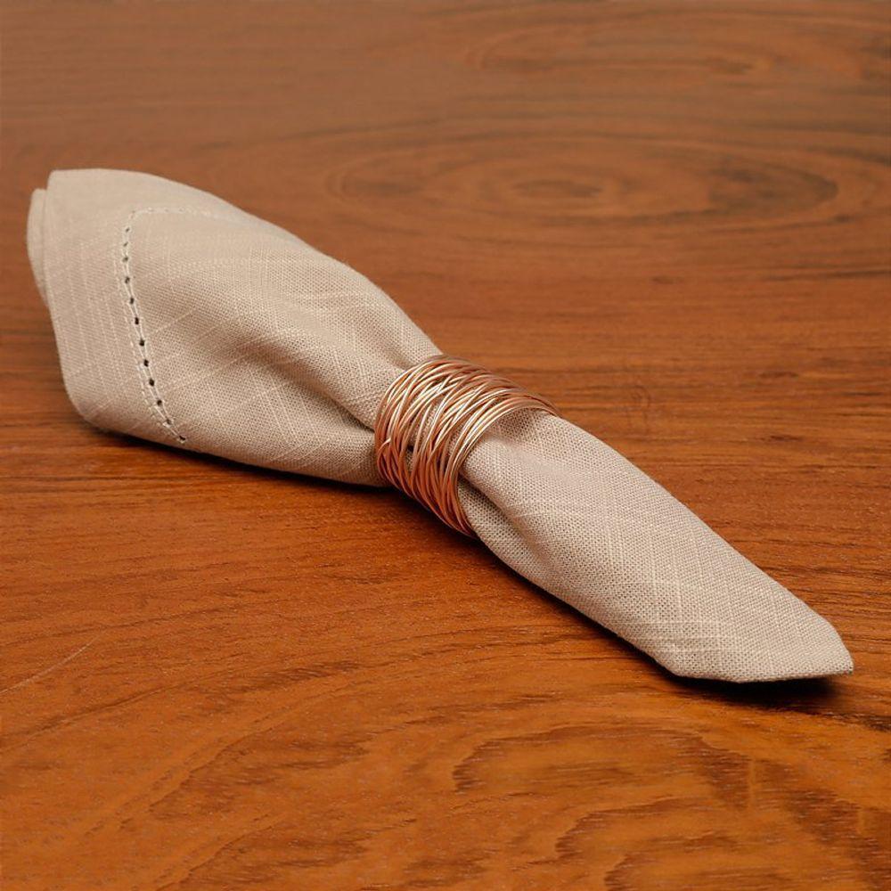 Conjunto Com 2 Guardanapos Ponto Ajour Taupe - 3