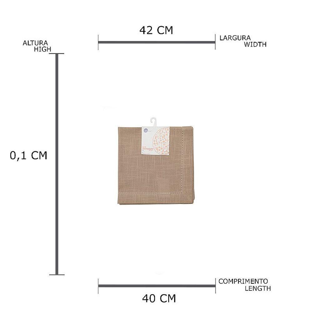 Conjunto Com 2 Guardanapos Ponto Ajour Taupe - 4