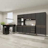 Cozinha Modulada Com Torre Quente Sabrina 5pçs Menu Móveis Preto - 1