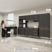 Cozinha Modulada Com Torre Quente Sabrina 5pçs Menu Móveis Preto