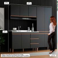 Cozinha Compacta Com Balcão Pia Sabrina 3pçs Mdp Menu Móveis Preto - 2