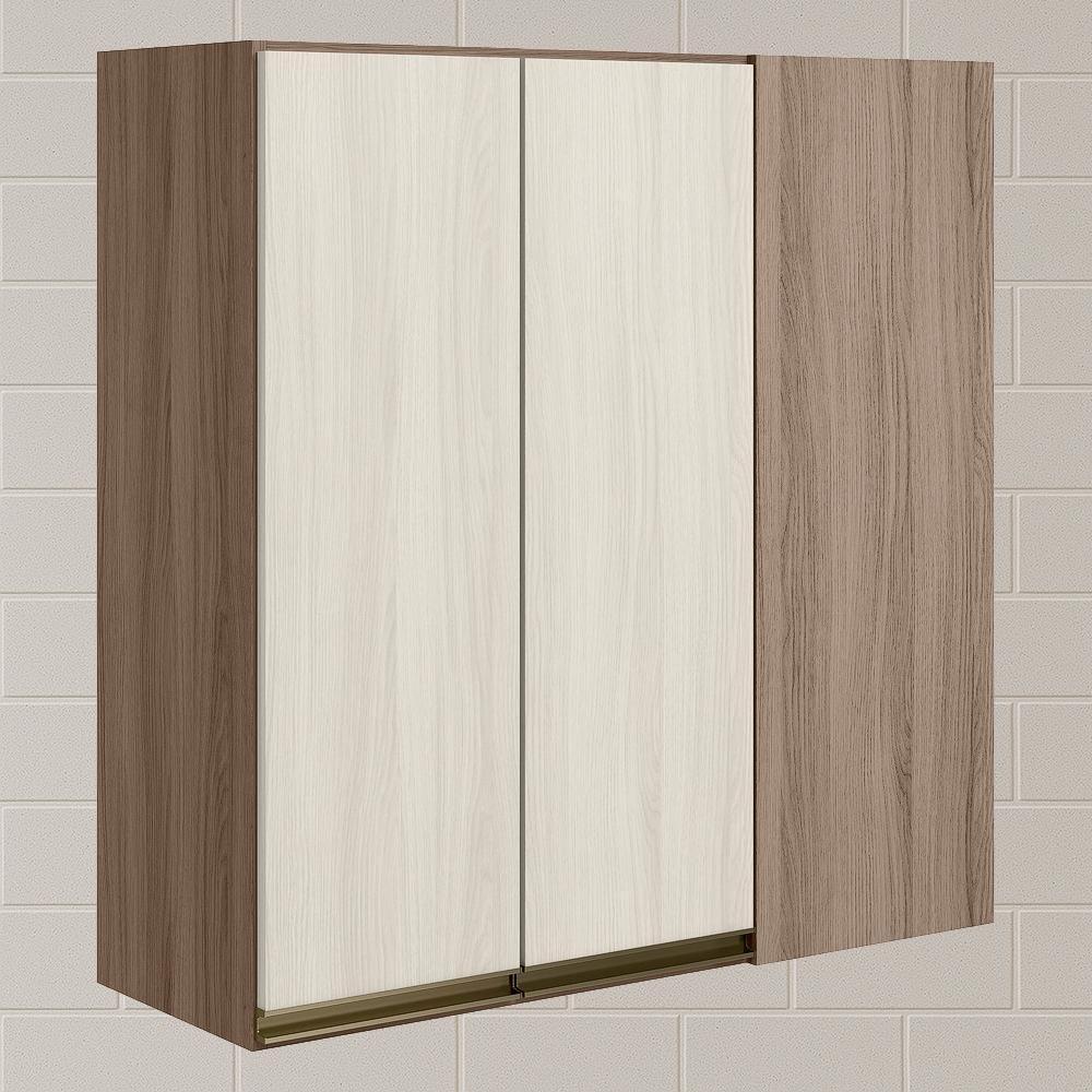 Armario Canto Reto 2 Portas Mdf 86 Cm Kali 12043 Carvalho Toq Bianco Toq Nicioli - 2