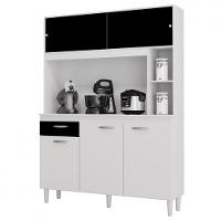 Cozinha Compacta Duda Em Mdp 5 Portas 1 Gaveta Poquema Branco Preto - 1