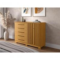 Comoda Sapateira Croacia 2 Portas Ripada Com Chave E 5 Gavetas 100% Mdf – Linhamobilia Cinamomo - 2