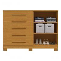 Comoda Sapateira Croacia 2 Portas Ripada Com Chave E 5 Gavetas 100% Mdf – Linhamobilia Cinamomo - 3