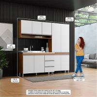 Cozinha Compacta Com Balcão Pia Sabrina 3pçs Mdp Menu Móveis Branco Avelã - 2
