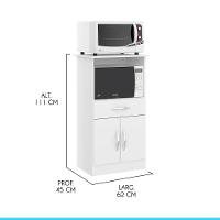 Armário Multiuso 2 Portas 1 Gaveta 62x111cm Menu Móveis Branco - 3