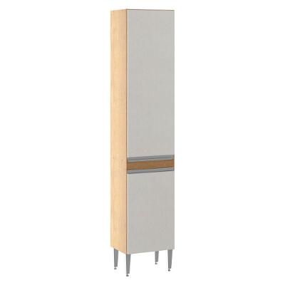 Armário Paneleiro 2 Portas Sabrina 40x202cm Mdp Menu Móveis Branco Avelã
