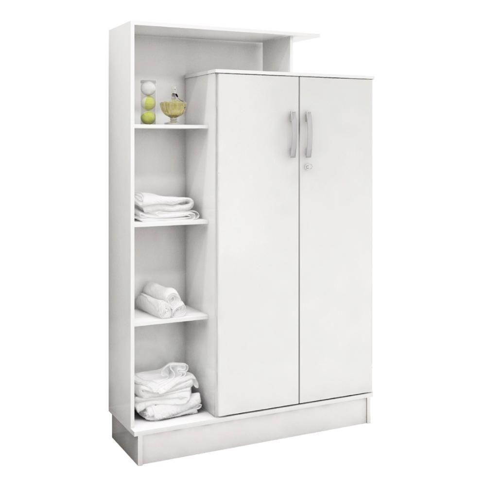 Armário Multiuso Sapateira 2 Portas Com Chave Elite Branco - 2