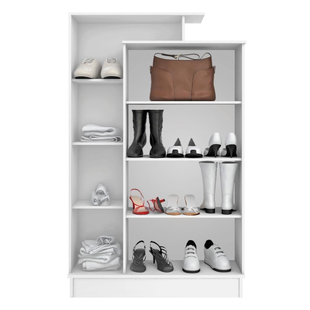 Armário Multiuso Sapateira 2 Portas Com Chave Elite Branco - 4