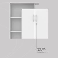 Armário Multiuso Sapateira 2 Portas Com Chave Elite Branco - 6