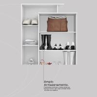 Armário Multiuso Sapateira 2 Portas Com Chave Elite Branco - 7