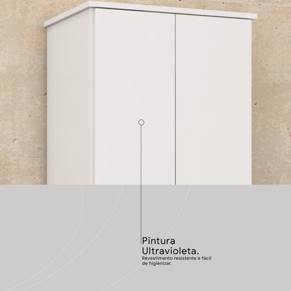 Armário Multiuso Sapateira 2 Portas Viena Branco - 6