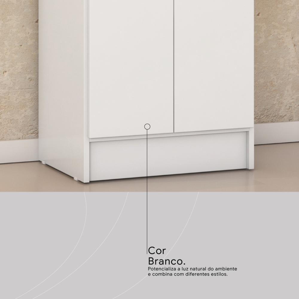 Armário Multiuso Sapateira 2 Portas Viena Branco - 8