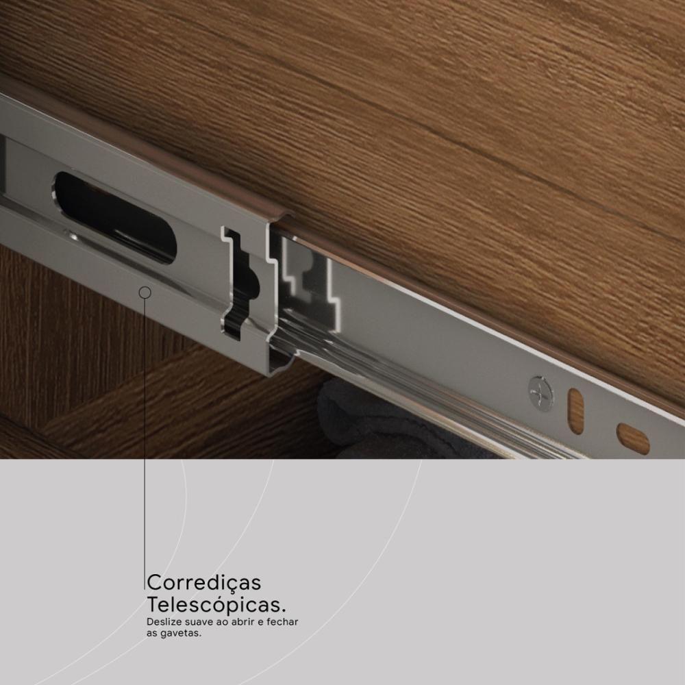 Armário Multiuso Sapateira 2 Portas Com Espelho E 1 Gaveta Grife Amêndola Touch - 5
