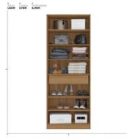 Armário Multiuso Sapateira 2 Portas Com Espelho E 1 Gaveta Grife Amêndola Touch - 2