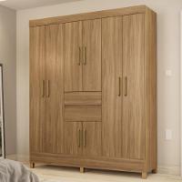 Kit Guarda Roupa Casal 8 Portas Munique Cômoda Astral Amêndola Touch - 2