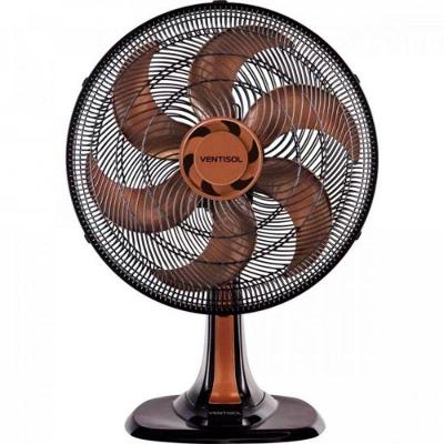 Ventilador Oscilante de Mesa Ventisol 80W Hélice 38cm 6 Pás 3 Velocidades Bronze 220V