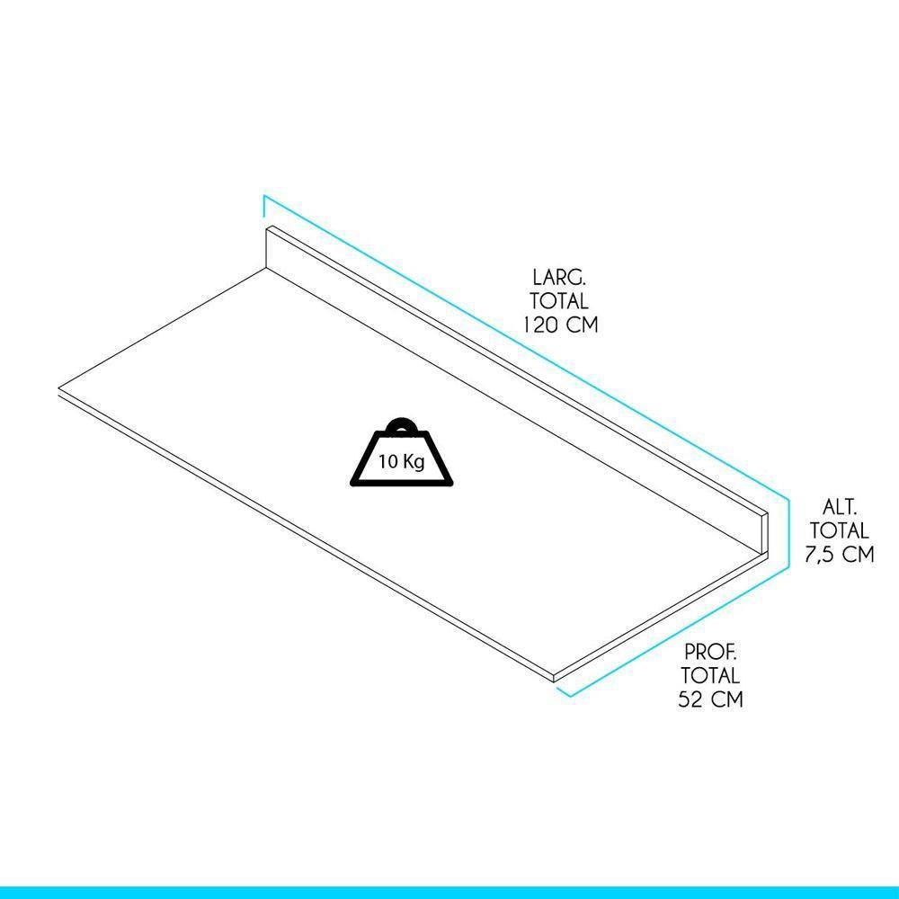 Tampo Balcão Cozinha Sabrina 120x52cm Mdp Avelã Menu Móveis Avelã - 3