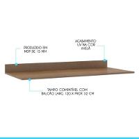 Tampo Balcão Cozinha Sabrina 120x52cm Mdp Avelã Menu Móveis Avelã - 2