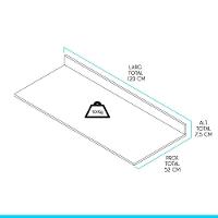 Tampo Balcão Cozinha Sabrina 120x52cm Mdp Avelã Menu Móveis Avelã - 3
