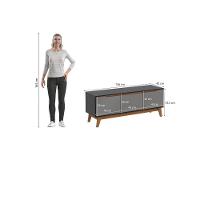 Rack Kappesberg 3 Portas Preto Fosco/azul Profundo 136cm