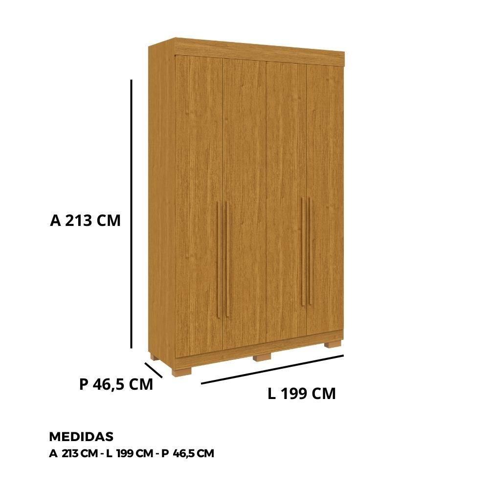 Guarda Roupa Polonia 4 Portas E 2 Gavetas – Linhamobilia Cinamomo - 4