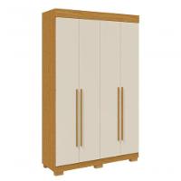 Guarda Roupa Polonia 4 Portas E 2 Gavetas – Linhamobilia - Cinamomo/off White - 1