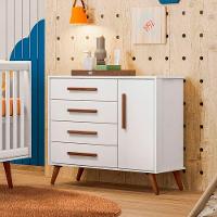 Cômoda Sapateira Infantil 1 Porta 4 Gavetas Magia Branco Acetinado - 6