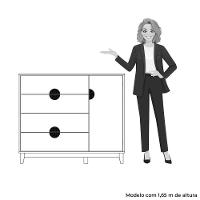 Cômoda Sapateira 4 Gavetas 1 Porta 100% Mdf Cauê Cinamomo/branco - 2
