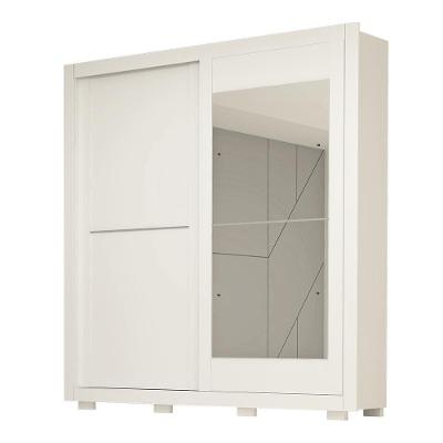 Guarda-roupa Casal Andorra Com Espelho 2 Portas 100% Mdf Linhamobília Branco