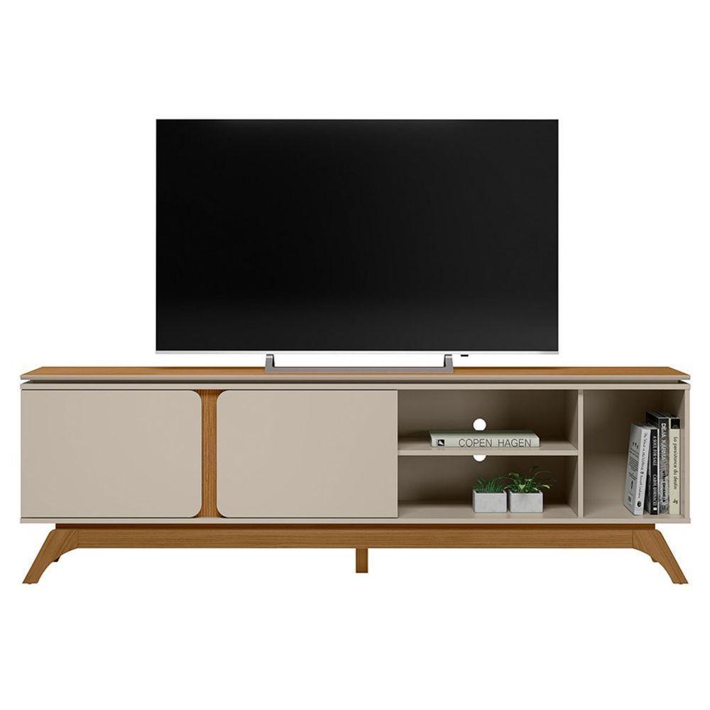 Rack Para Tv Até 70 Polegadas 2 Portas Com Nicho Lazul Nature/off White - 4