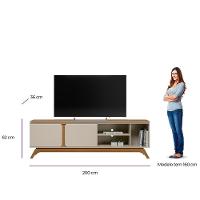 Rack Para Tv Até 70 Polegadas 2 Portas Com Nicho Lazul Nature/off White - 3