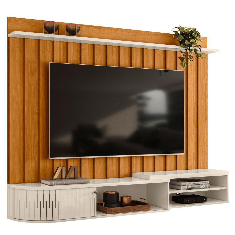 Painel Suspenso Tv 75 Polegadas ímola Cinamomo Off White Madetec - 1
