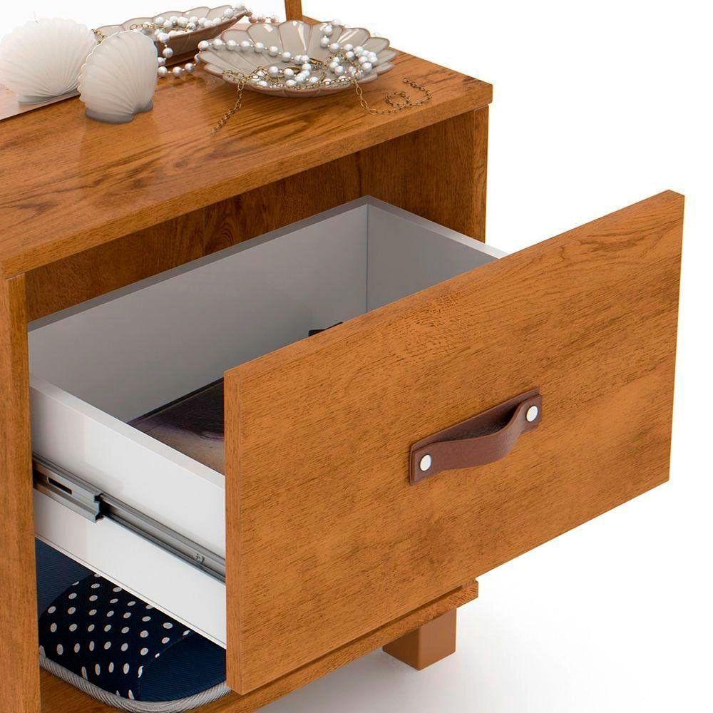 Toucador Organic Com Espelho 1 Gaveta E Nicho Ej Móveis Freijó - 3