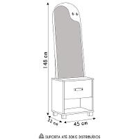 Toucador Organic Com Espelho 1 Gaveta E Nicho Ej Móveis Freijó - 6