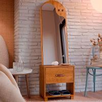 Toucador Organic Com Espelho 1 Gaveta E Nicho Ej Móveis Freijó - 8