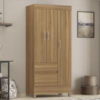 Kit Guarda Roupa Solteiro 3 Portas Wind Cômoda Astral Amêndola Touch - 2